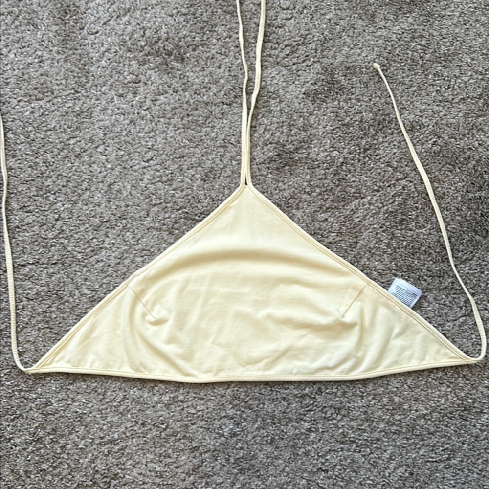 Butter yellow bandana crop top